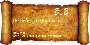 Bolvári Bettina névjegykártya